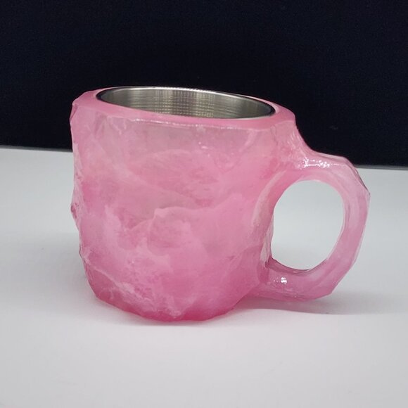 Mineral Crystal Resin Mug Pink Mineral Crystal Coffee Mug - Picture 1 of 7
